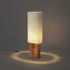 Japandi Stehleuchte Holz mit Leinenschirm 90cm Lamel Produktbild-Vorschau 8