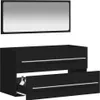 vidaXL Armoire de salle de bain avec miroir Noir Bois Voir les images du produit 3