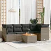 The Living Store 6-tlg. Garten-Sofagarnitur mit Kissen Grau Produktbild-Vorschau 2
