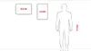A diagram showing two framed boards of different sizes next to a silhouette of a person to indicate scale. Produktbild-Vorschau