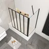 120cm Schwarz Badewannenaufsatz 5-tlg. Faltwand mit 70cm Produktbild-Vorschau 4