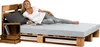 sunnypillow 200x200 cm Palettenbett mit Kopfteil Eiche Produktbild-Vorschau 1