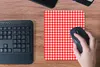 MuchoWow® Mauspad Mousepad Rot - Rustikal - Muster 19x23 cm Produktbild-Vorschau 4