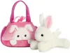 Fancy Peek-a-Boo Lapin rose/blanc dans un sac de transport Voir les images du produit 2
