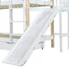 A close-up view of a white bunk bed with a slide and ladder. Náhled obrázku produktu