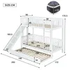 A diagram of a white bunk bed with dimensions labeled. Anteprima dell’immagine prodotto