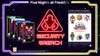 Marketing image for Five Nights at Freddy's: Security Breach game, showing game cases and a sticker sheet. Náhled obrázku produktu