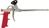 A foam spray gun with a red handle and a long silver nozzle, isolated on a white background. Produktbild-Vorschau