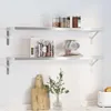 vidaXL Mensole a muro 2 pezzi 100x23,5 cm argento acciaio Anteprima dell’immagine prodotto 2