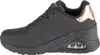 A side view of a black Skechers sneaker with rose gold accents. Náhled obrázku produktu