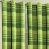 Two green striped curtains hanging on a rod. Náhled obrázku produktu