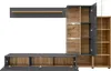 A modern entertainment unit with a gray frame and wooden accents. Náhľad obrázku produktu