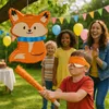 Relaxdays Piňata liška, s tyčí a maskou, dětská piňata na Náhled obrázku produktu 3