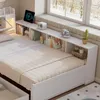 A bedroom scene with a bed, shelves, and a window. Náhled obrázku produktu