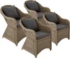 tectake® 4er Set Aluminium Rattansessel wetterfest und Produktbild-Vorschau 2
