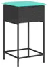 vidaXL Tabouret de bar de jardin avec coussin 2 pcs. noir Voir les images du produit 4
