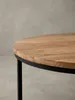 Kompakter Kaffeetisch 60x38 cm aus einer leicht erhöhten Perspektive, ideal für kleine Wohnzimmer, mit einer Tischplatte aus Akazie Massivholz._#sku_SAFWL6.368# Produktbild-Vorschau