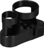 A black plastic accessory with two holders and a central compartment. Podgląd zdjęcia produktu