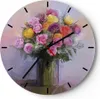 Wanduhr - Rund - Glasuhr - Blumen Vase Grafiken - 30x30cm - Produktbild-Vorschau 1