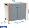 osoltus Unterschrank Waschbeckenunterschrank Bambus / Grau Produktbild-Vorschau 3