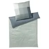 A folded duvet cover and a pillowcase with a striped pattern. Produktbild-Vorschau