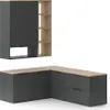 Vicco Wohnwand Wido, 5 Teile, Anthrazit/Sonoma Produktbild-Vorschau 1
