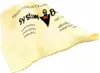 A crumpled yellow microfiber cloth with black text and a logo printed on it. Náhled obrázku produktu