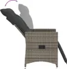 vidaXL Poltrona da giardino regolabile con cuscino Grigio Anteprima dell’immagine prodotto 7