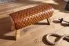 FineBuy Design Ławka gimnastyczna 90 cm Koniak pikowana Podgląd zdjęcia produktu 4
