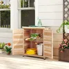 Outsunny tuinkast met plantentafel, houten tuinhuisje met Productafbeelding-voorbeeld 2