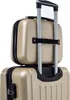 Close-up view of two stacked suitcases, one on top of the other, with a focus on the handles and locking mechanism. Náhled obrázku produktu