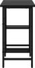 A black, three-tiered shelf unit against a white background. Podgląd zdjęcia produktu