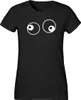 Huuraa Damen T-Shirt Freaky Eyes XS Black Bio Baumwolle Produktbild-Vorschau 1