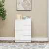 Commode HOMCOM à 4 tiroirs pour le salon, blanc brillant Voir les images du produit 7