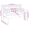 A diagram showing the dimensions of a bench. Produktbild-Vorschau