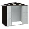 vidaXL Capanno da giardino Marrone 205x129x183 cm Acciaio Anteprima dell’immagine prodotto 9