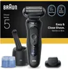A product shot of a Braun Series 5 shaver with accessories and marketing text. Anteprima dell’immagine prodotto