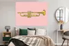 MuchoWow® Poster Illustration einer Trompete auf einem rosa Produktbild-Vorschau 4