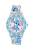 A Disney Lilo & Stitch watch with a pink face and blue accents, featuring Stitch graphics on the dial and strap. Náhled obrázku produktu