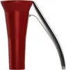 A close-up side view of a red and silver nutcracker against a white background. Náhľad obrázku produktu