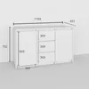 Schwarz Kommode mit 3 Schubladen und 2 Türen, Moderne Produktbild-Vorschau 3