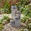 COSTWAY 4-stufiger Springbrunnen, Gartenbrunnen mit LED Produktbild-Vorschau 2