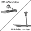Gardinenstange Set Edelstahl Look Metall Ø 16mm zur Produktbild-Vorschau 2