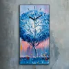 Wandbild Leinwand Bilder mit Uhr 30x60 Bäume malen Produktbild-Vorschau 2