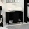 vidaXL Badezimmerschrank Schwarz 80 x 33 x 60 cm Produktbild-Vorschau 2