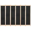 vidaXL 6-teiliger Raumteiler Schwarz 240 x 170 x 4 cm Stoff Produktbild-Vorschau 1