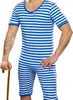 Badeanzug Kostüm Retro Badeanzug blau-weiß historisch für Erwachsene Gr. S-XXL  20er Jahre Beachparty Fasching Karneval Mottoparty Produktbild-Vorschau