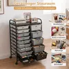 COSTWAY Rollcontainer mit 15 stapelbaren Schubladen, Produktbild-Vorschau 3