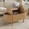 Merax Ovaler Couchtisch aus MDF mit Massivholzbeine, Produktbild-Vorschau 3