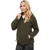 A woman wearing a hooded fleece jacket. Produktbild-Vorschau